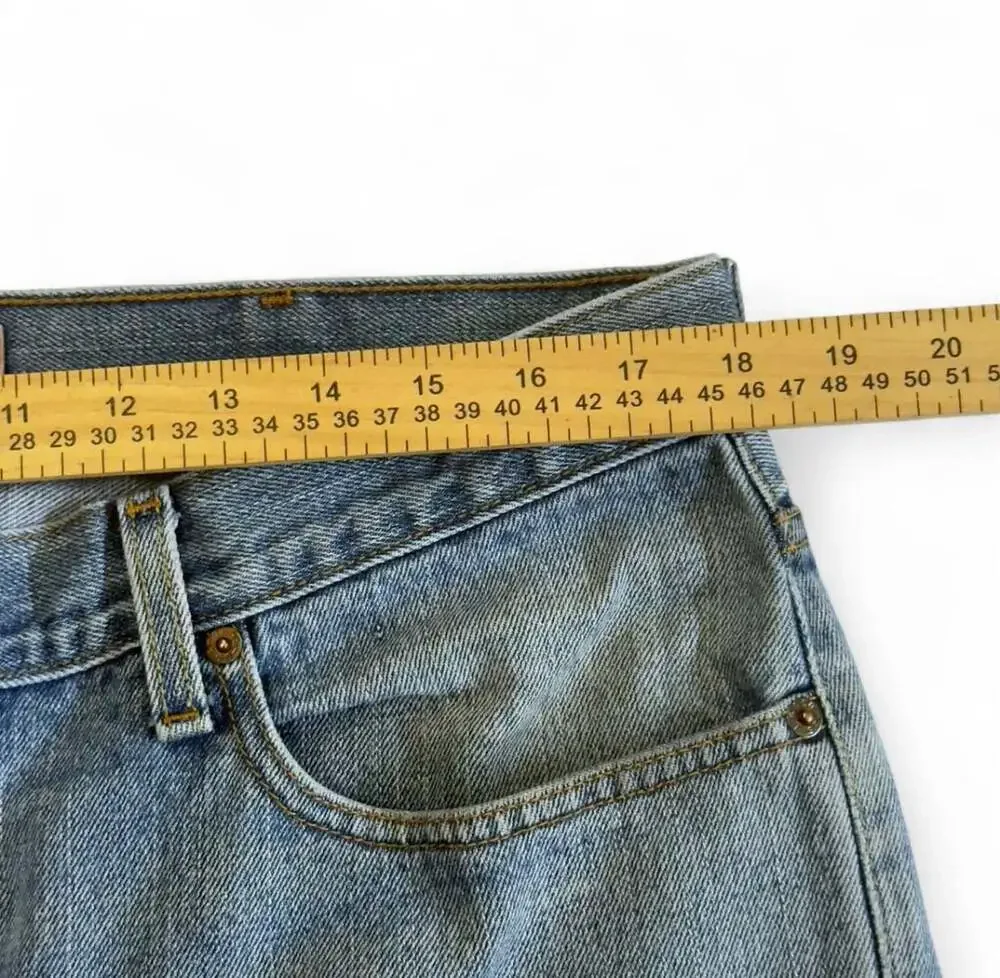 Levi's 505 Regular Fit Jeans Size W38 L30 Light Wash Distressed